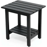 Kellie 16.1" Cottage Classic Slatted Solid Acacia Wood Indoor/Outdoor Side Table with Shelf