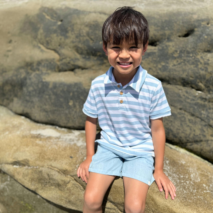 CREW WOVEN PALE CHAMBRAY SHORTS