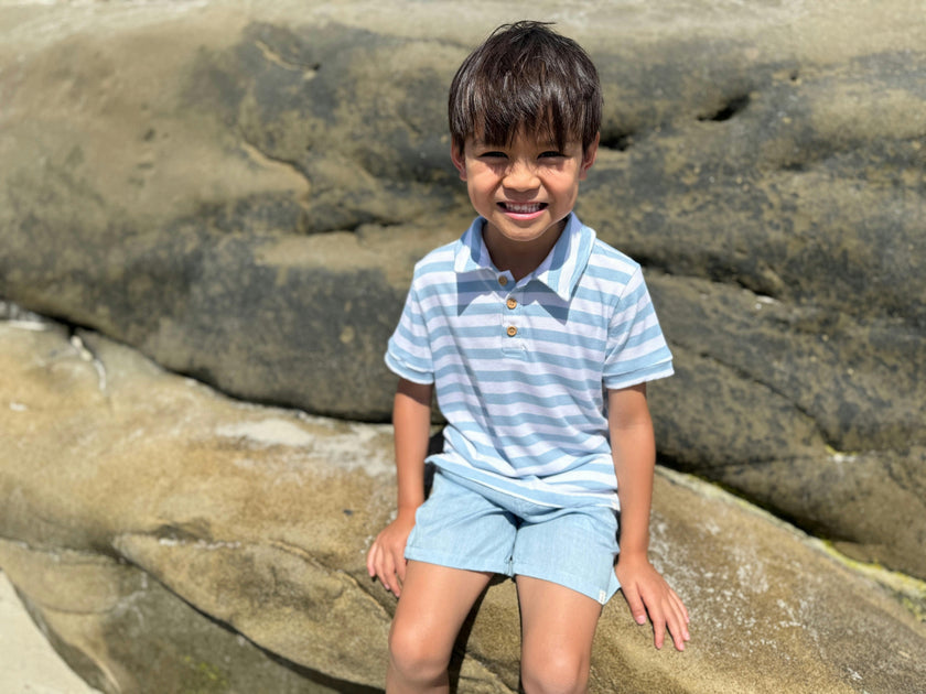 CREW WOVEN PALE CHAMBRAY SHORTS