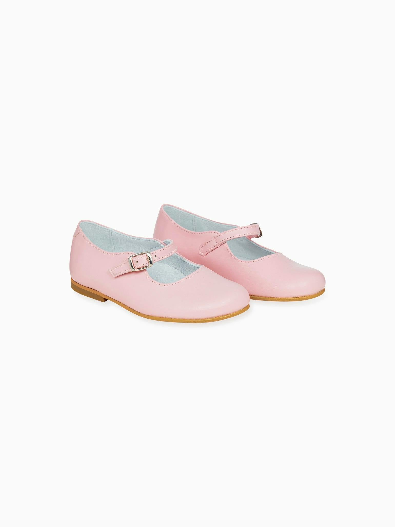 Light Pink Leather Girl Mary Jane Shoes