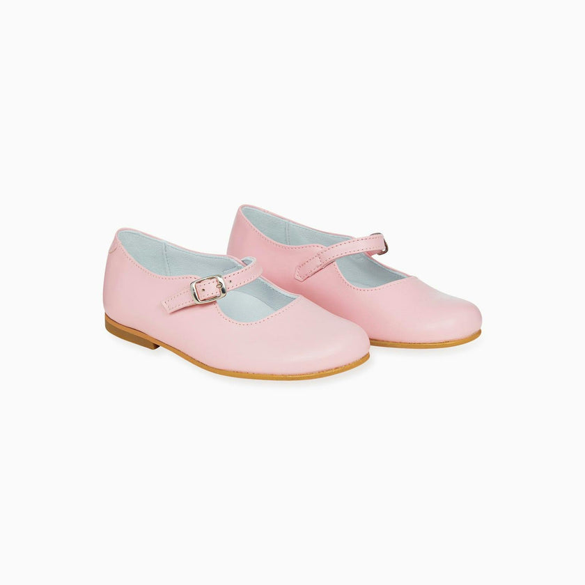 Light Pink Leather Girl Mary Jane Shoes