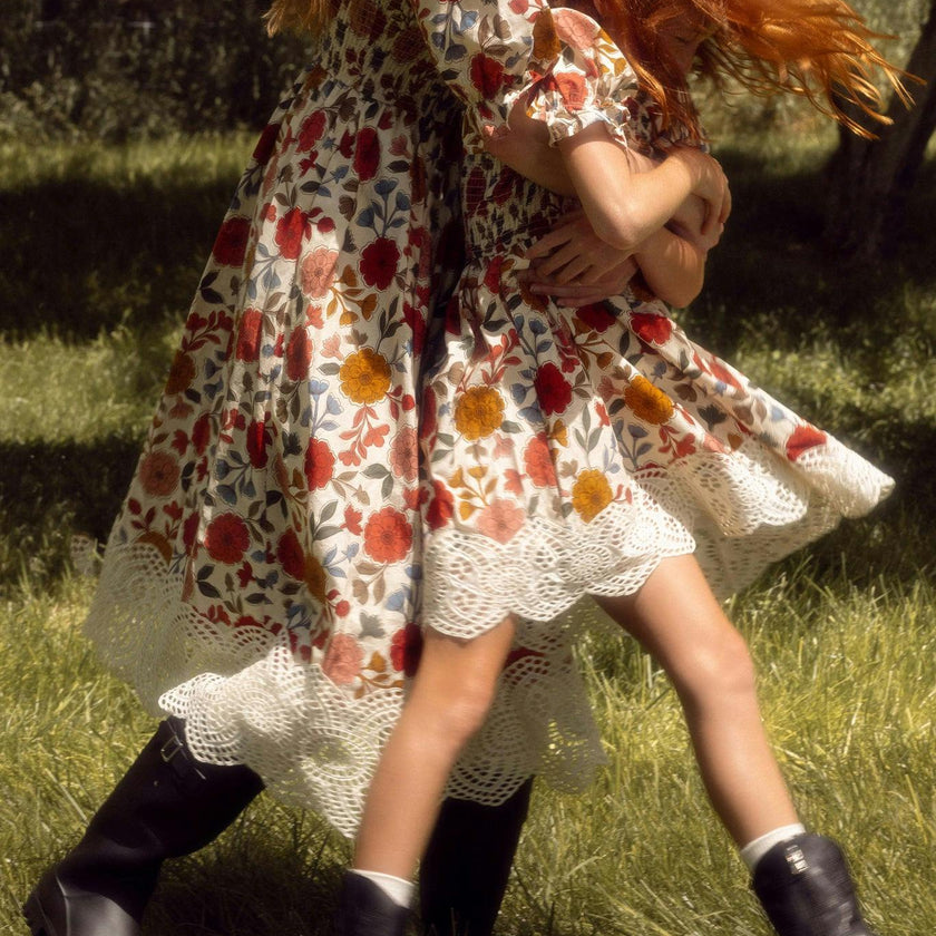 Mini Teagan Dress in Sepia Flower