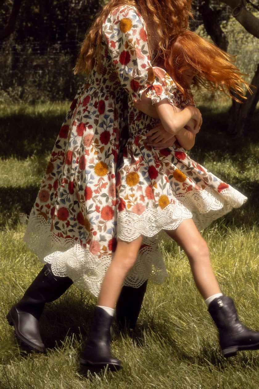 Mini Teagan Dress in Sepia Flower