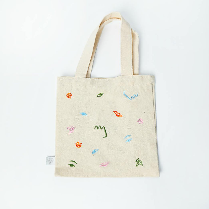Art Party Embroidered Mini Tote