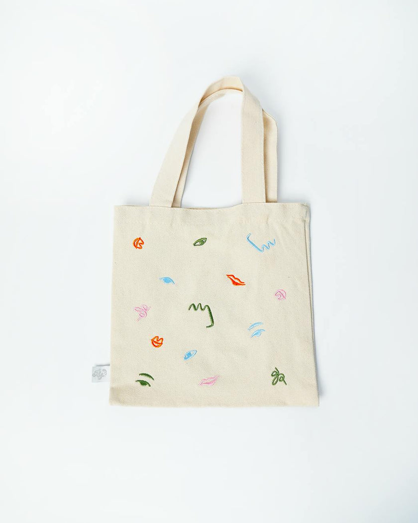 Art Party Embroidered Mini Tote