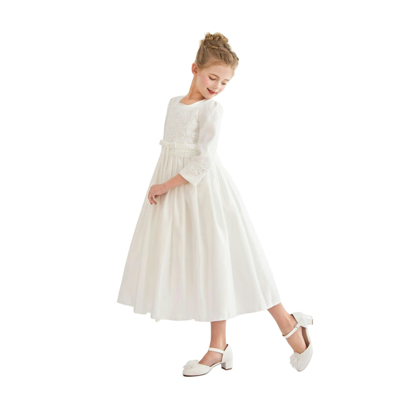 White Marindel Lace & Tulle Dress