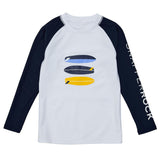 Crew Neck Contrast Long Raglan Sleeve Rashgaurd