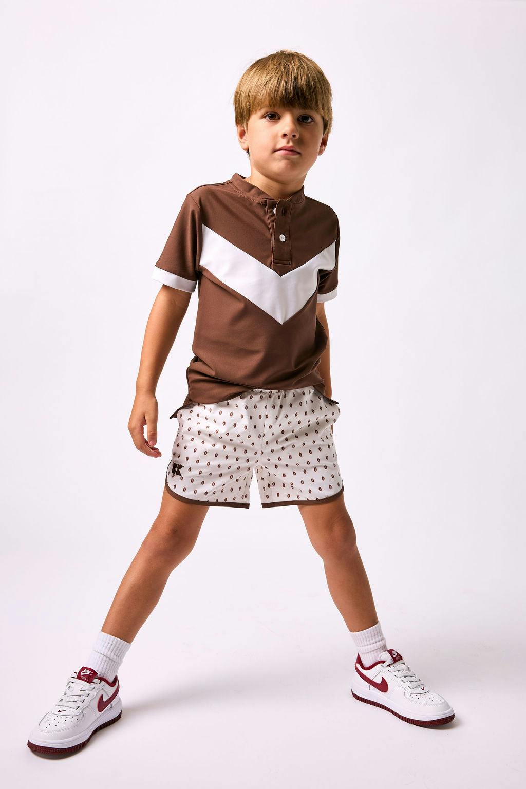 brown retro v blade shirt