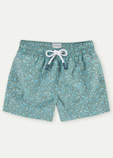 Khaki Flowers Boys' Swim Shorts
