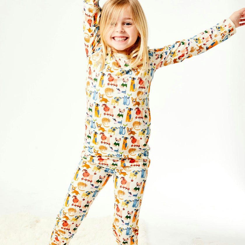 Long Sleeve Pajama Set - Cats + Dogs