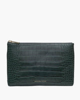 Insulated Small Snack Pouch, Black Croc