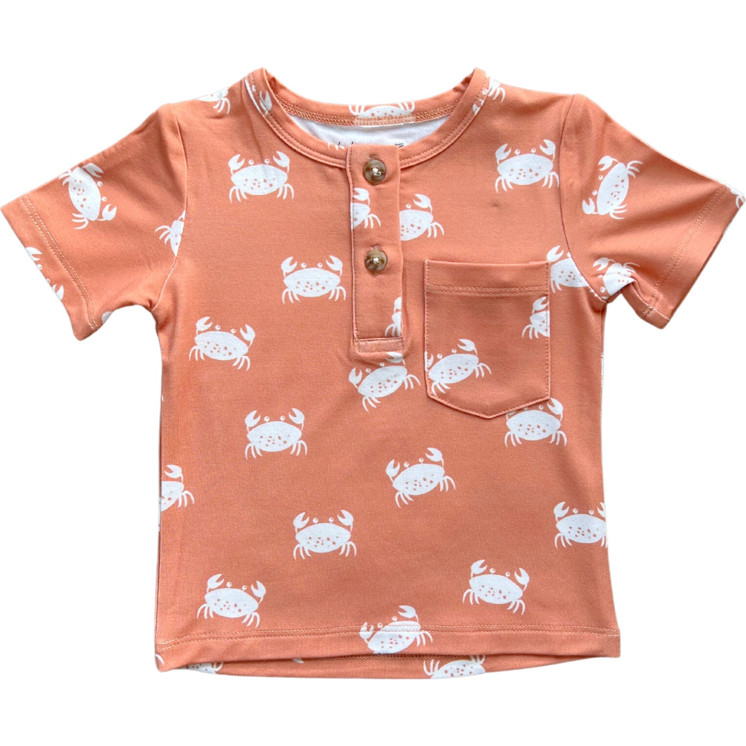 Boy's Short Sleeve Henley Shirt in Sunset