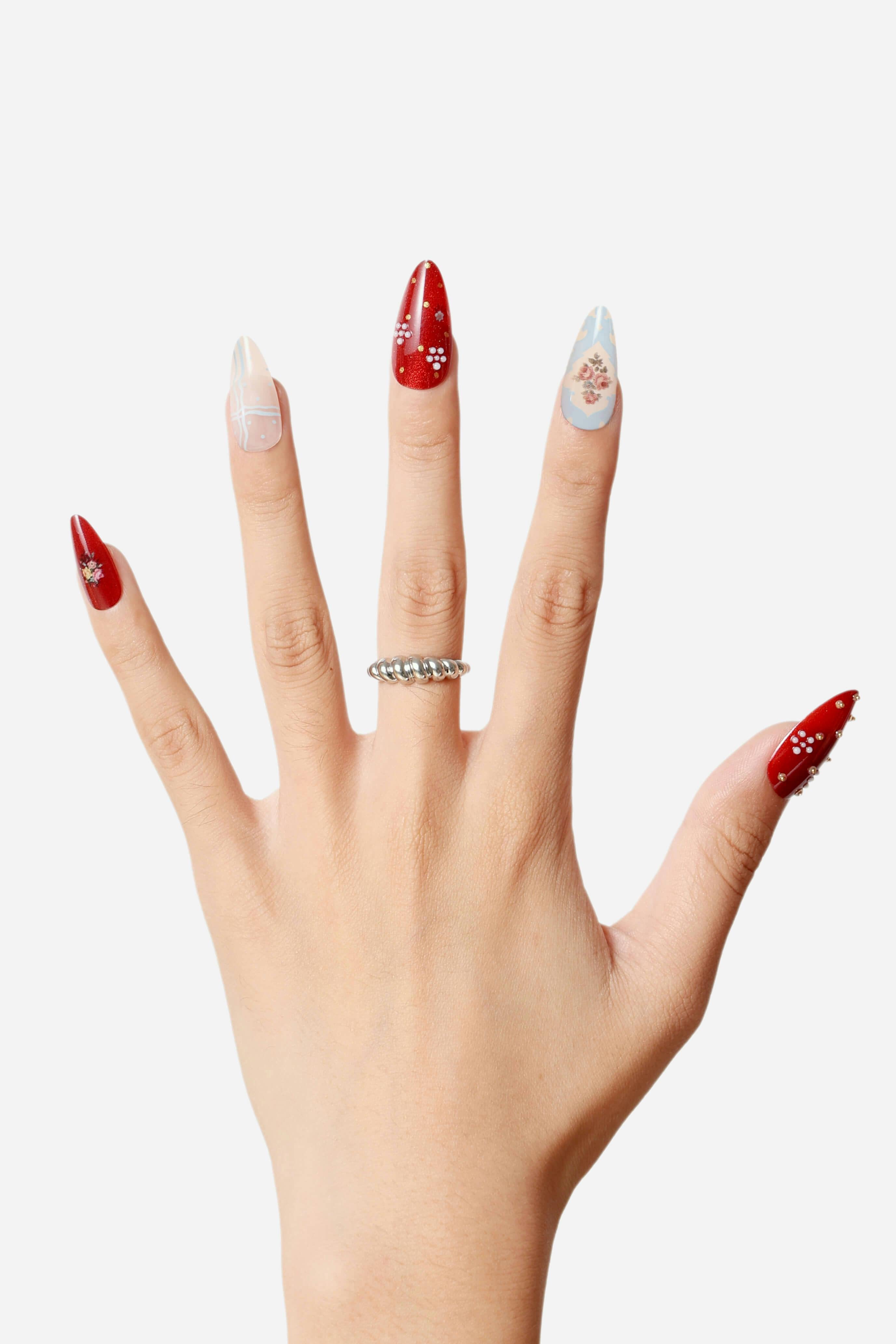 Cat Collage- Almond Press-On Nails