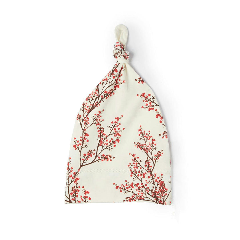 Winterberry Cotton Stretch Newborn Gown & Hat Set