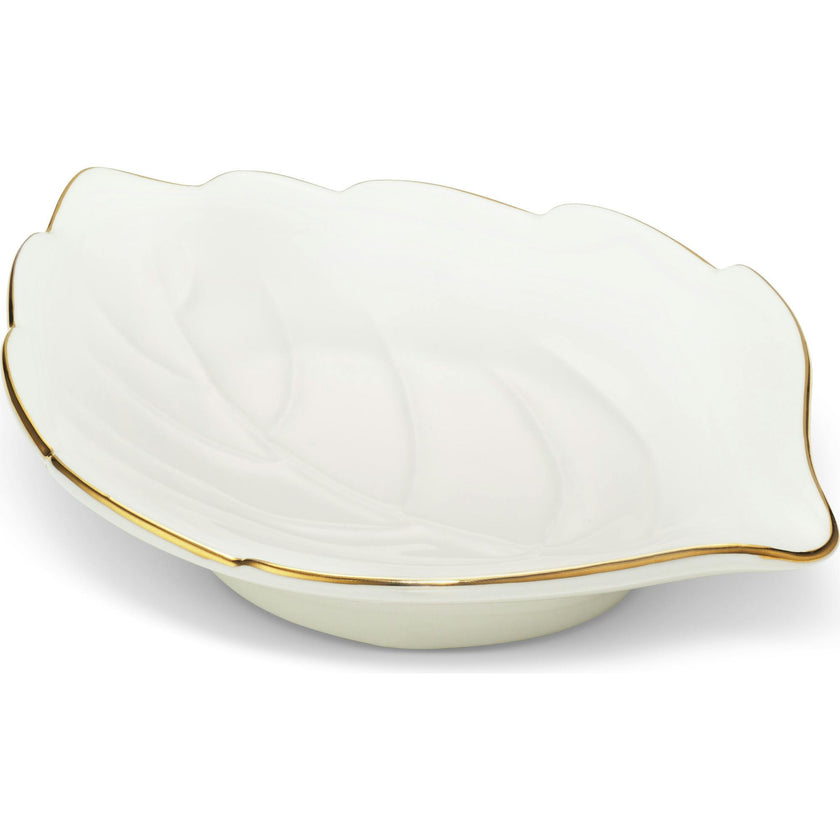 Leaf Dish With Gold Rim