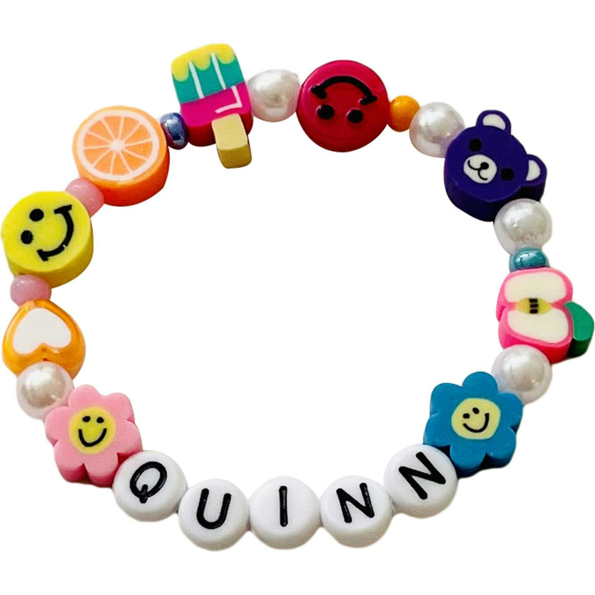 Personalized Beaded Happy Bracelet Set of 3