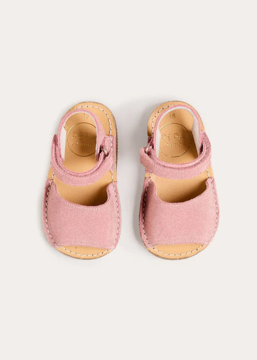 Open Toe Suede Sandals in Pink (21-30EU)