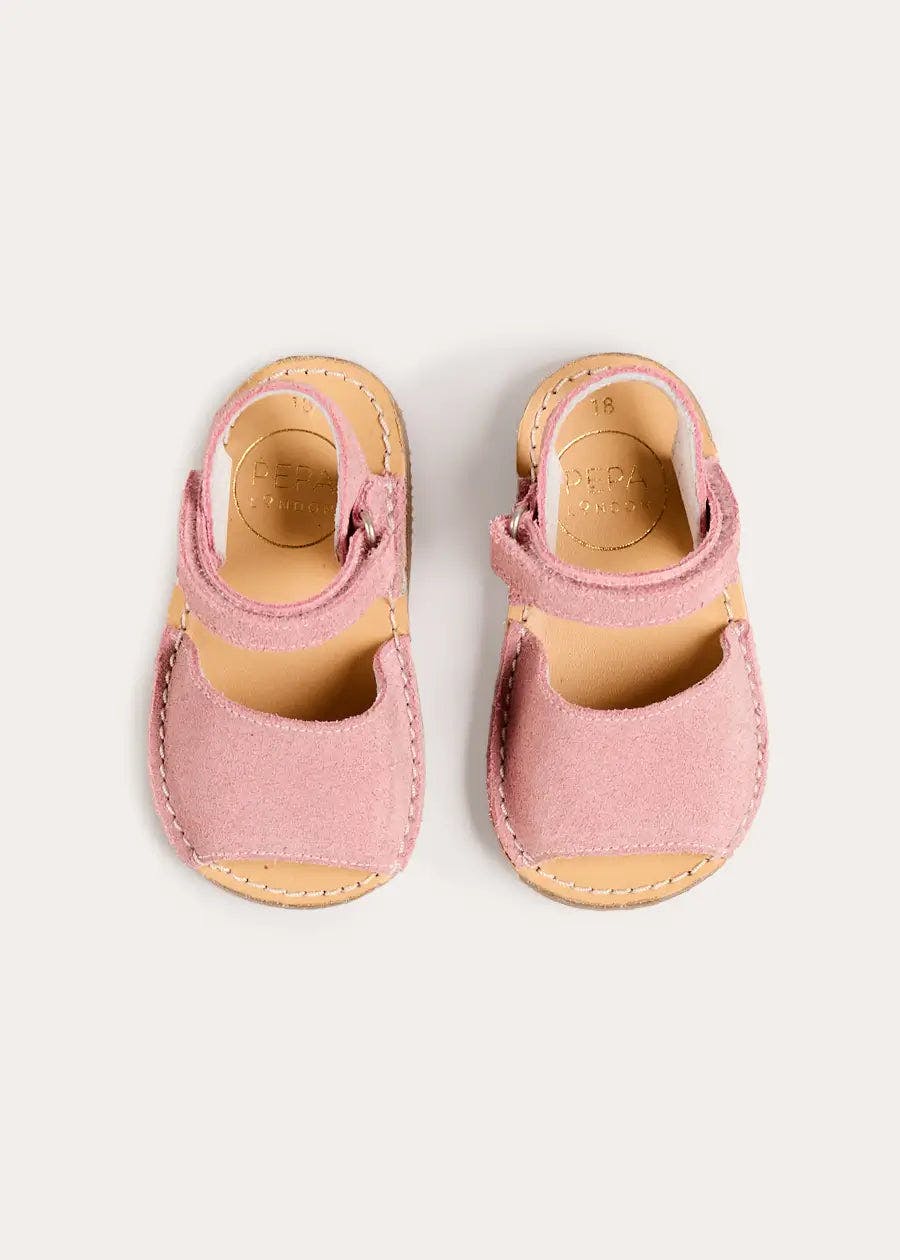 Open Toe Suede Sandals in Pink (21-30EU)