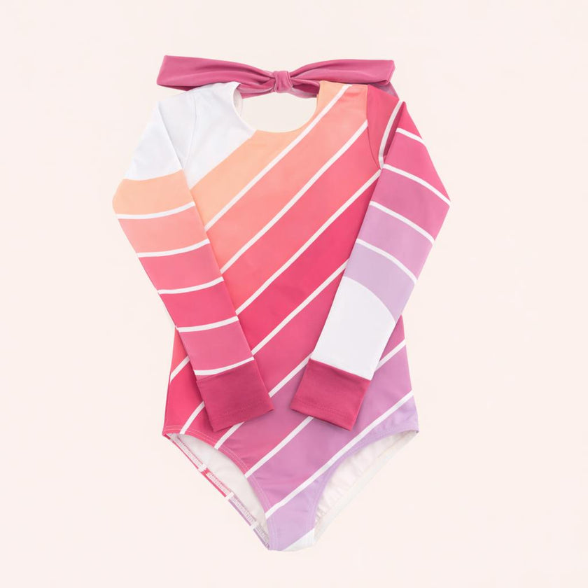 Pink Beach Rainbow One Piece Long Sleeve