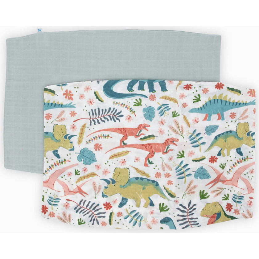 Cotton Muslin Pillowcase 2 Pack - Boho Dino