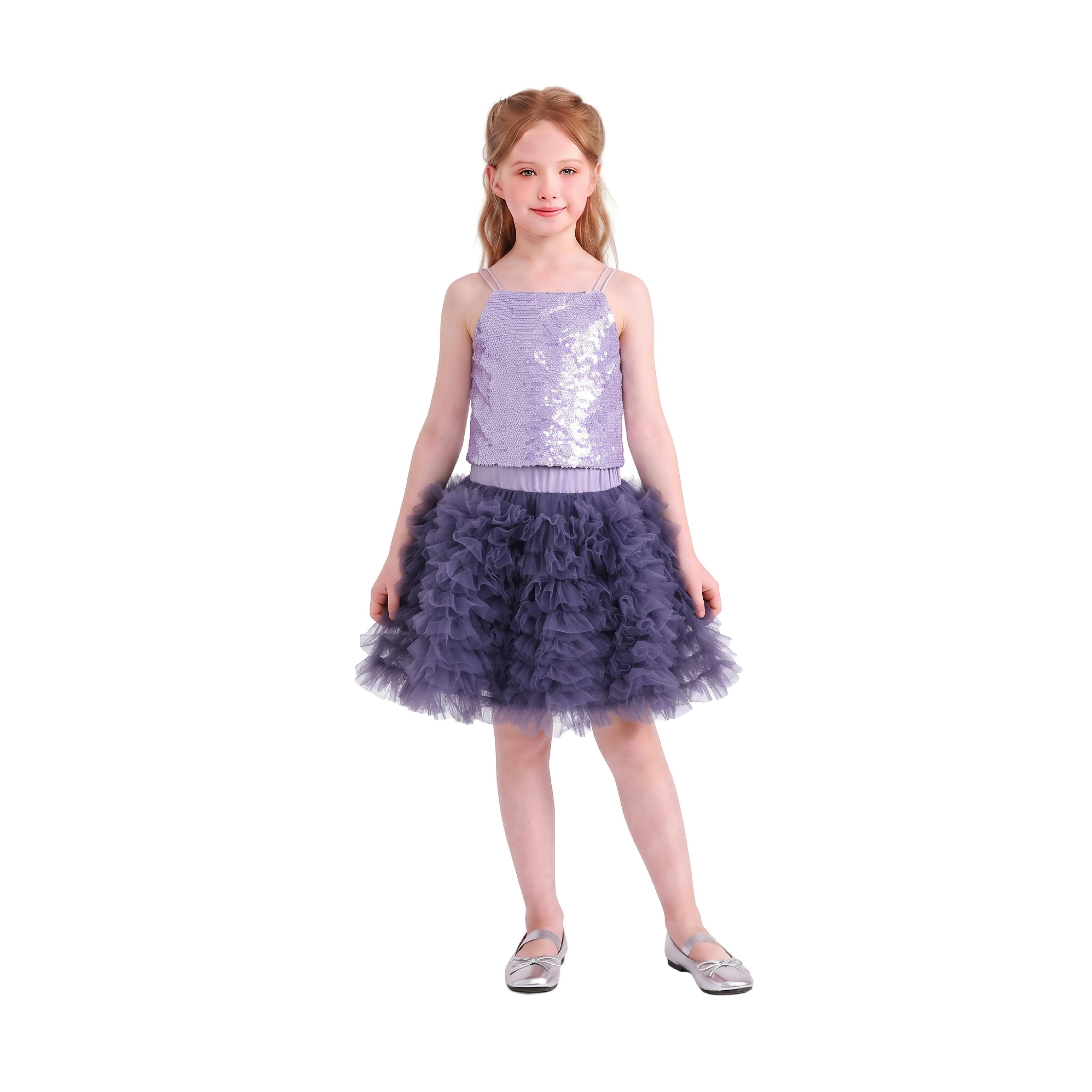 Purple Henrietta Sequin Tulle Set
