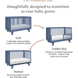 Hudson 3-In-1 Convertible Crib With Toddler Bed Conversion Kit