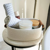 Beautiful Storage Basket Set of 5 - Modern Cotton Rope Baskets for Organizing Shelves - Perfect Bins for Nursery, Changing Table, Office and Living Room