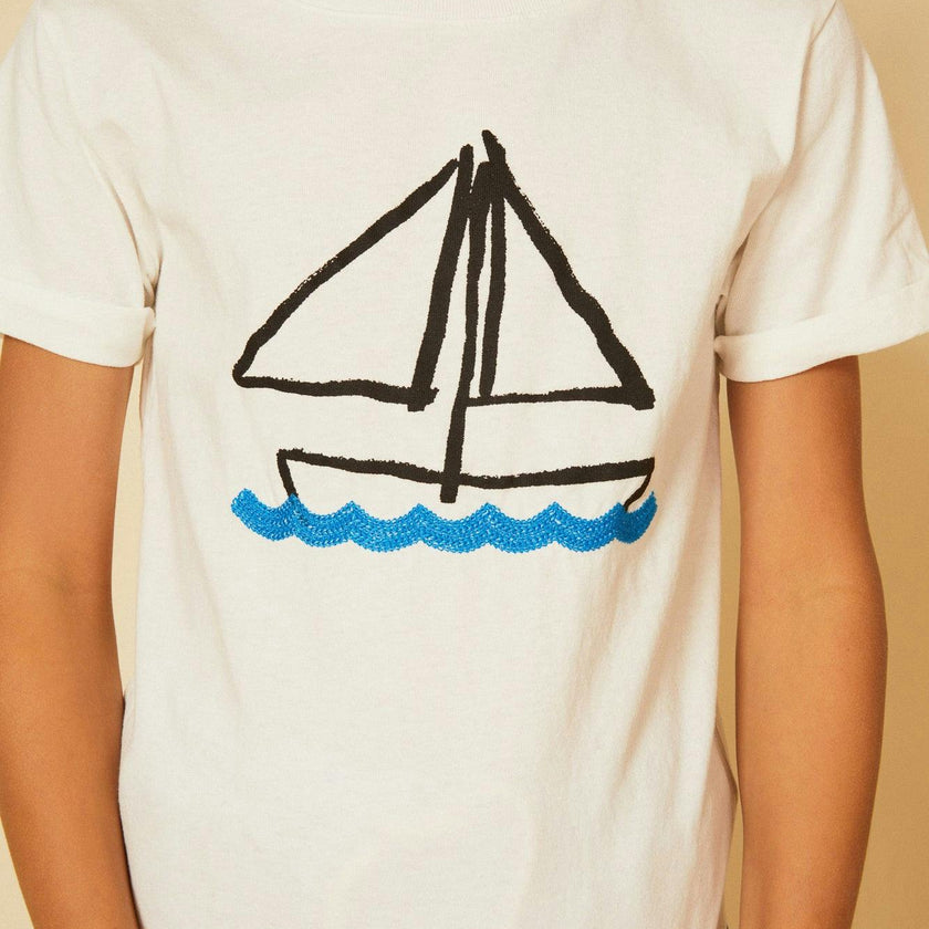 Recycled Cotton Sail Away Kid T-Shirt
