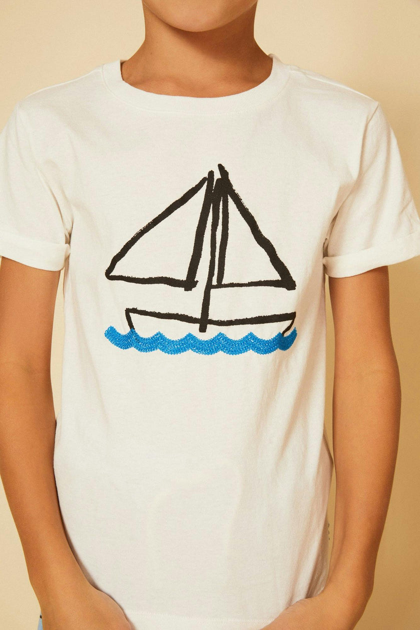 Recycled Cotton Sail Away Kid T-Shirt