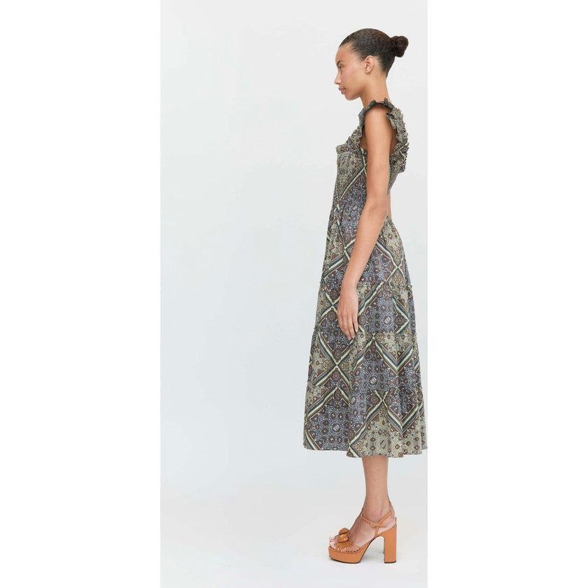 The Ellie Nap Dress - Olive Equestrian Scarf