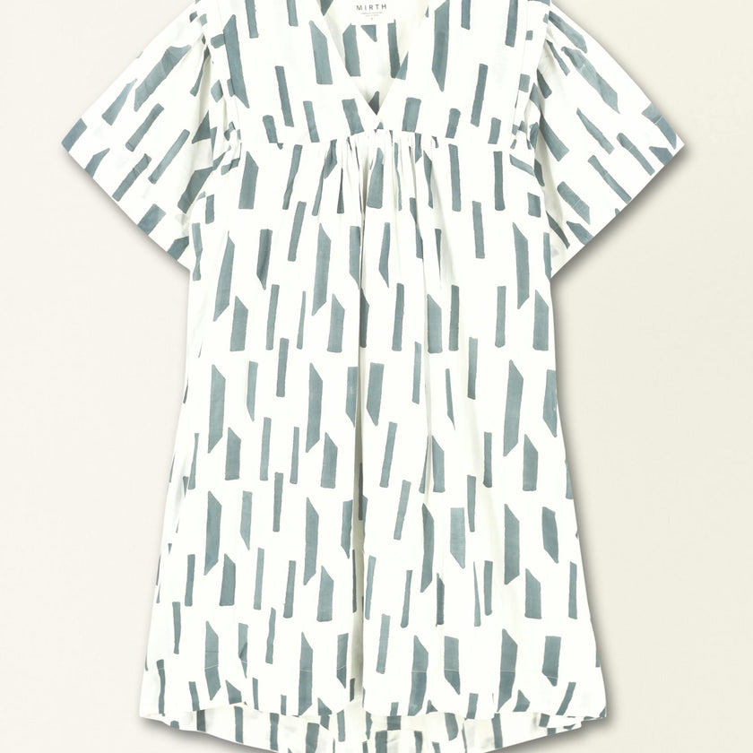 Belem Dress in White Rainfall