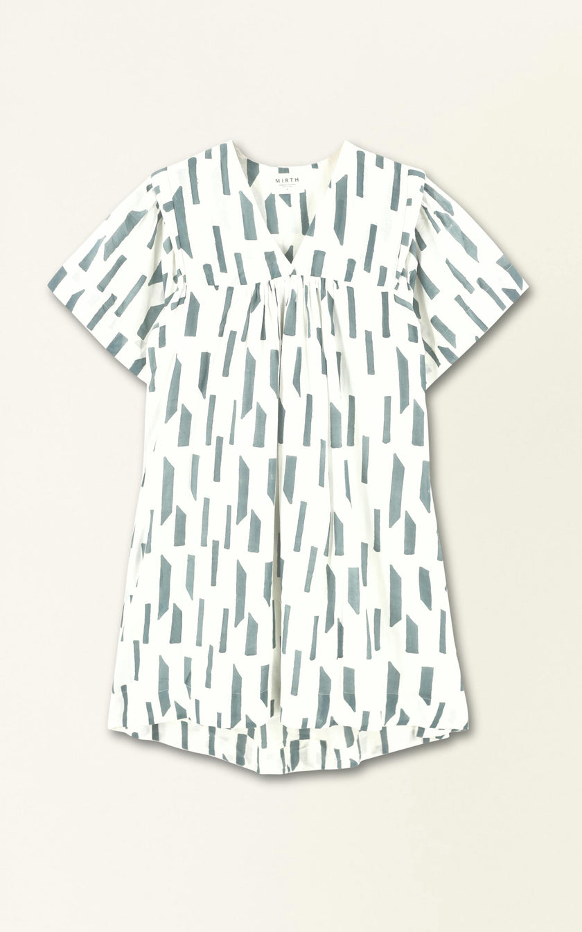 Belem Dress in White Rainfall