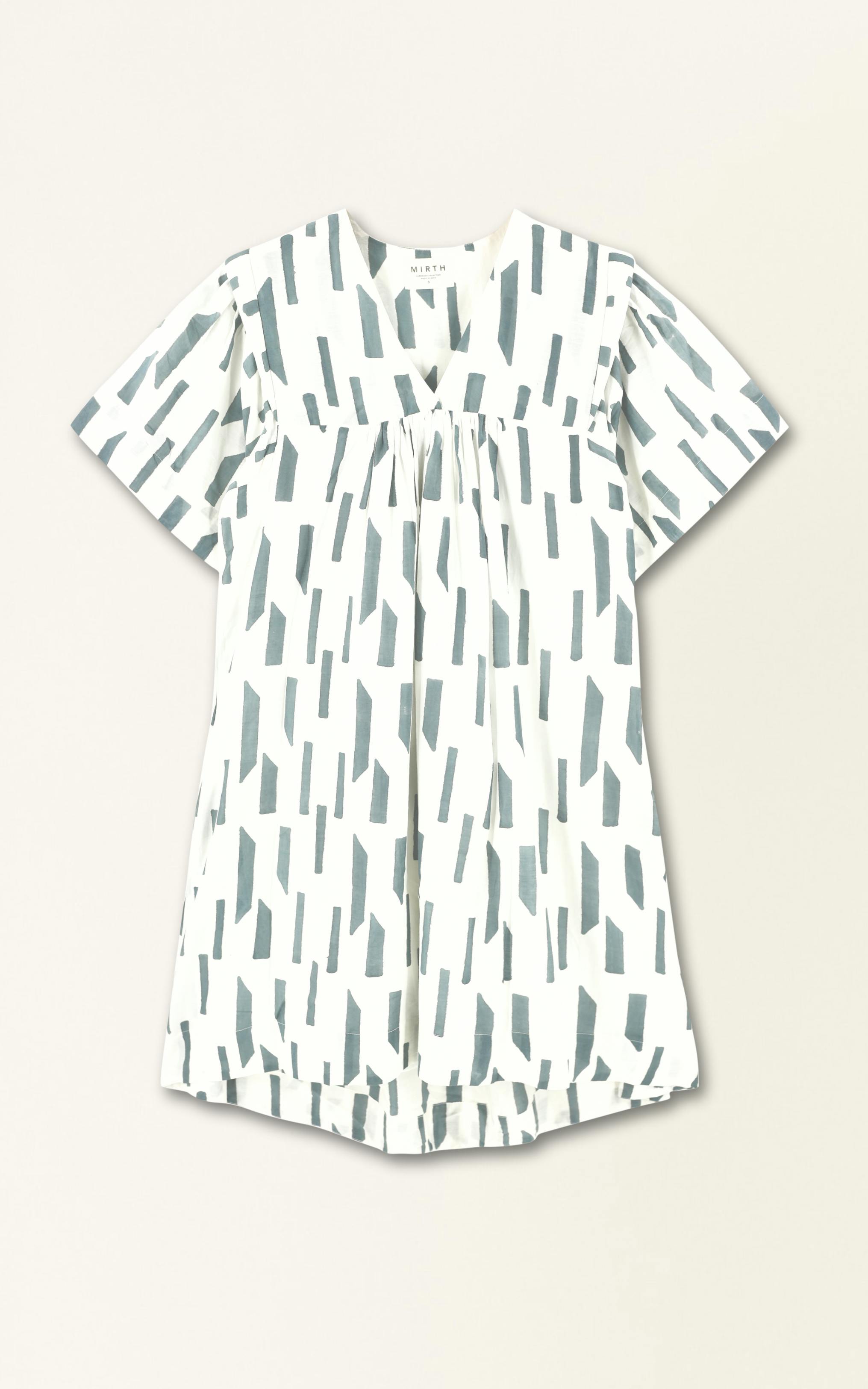 Belem Dress in White Rainfall