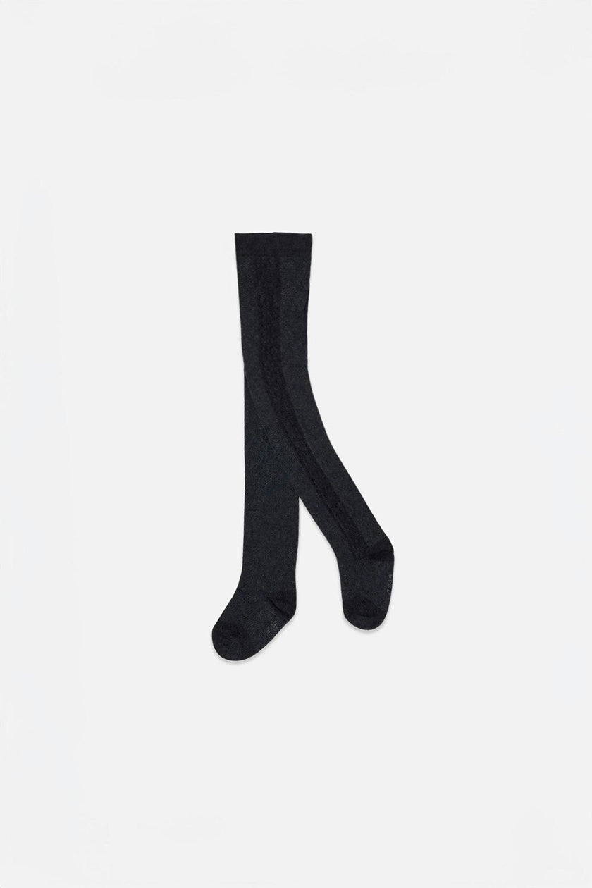 Baby Knit Textured Tights Dark Blue