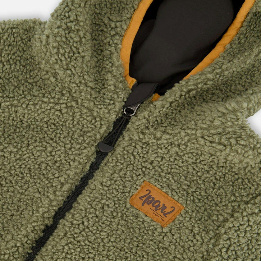 Reversible Mid-Season Sherpa Jacket Khaki