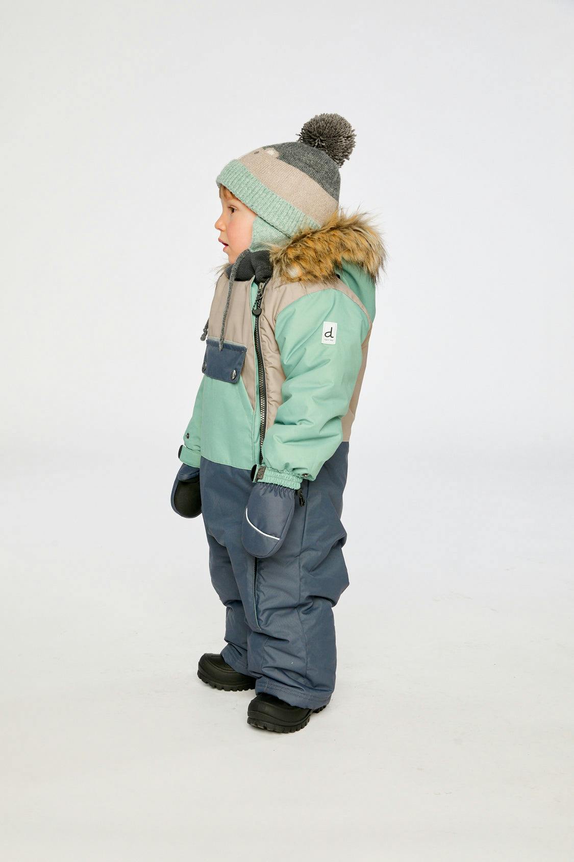 Baby One Piece Snowsuit Adapted For Car Seats Cool Dark Grey