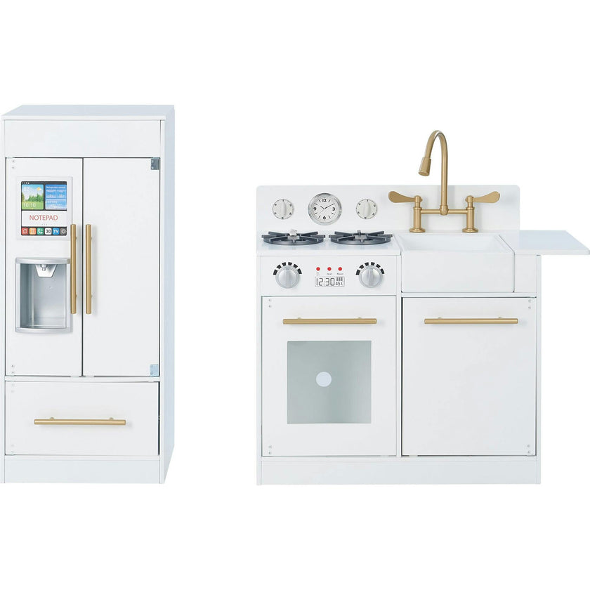 Little Chef Charlotte Modern Play Kitchen, White/Gold