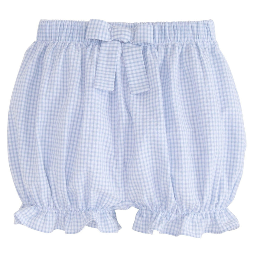 Bow Bloomers - Light Blue Seersucker Gingham