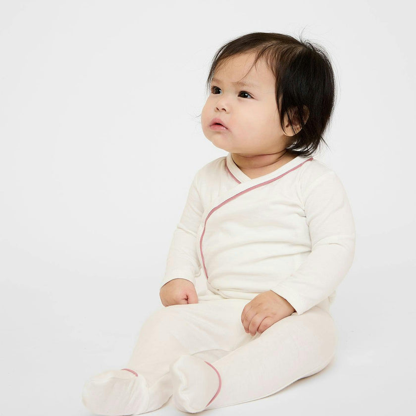 Tatum Baby Pant, Rose Piping