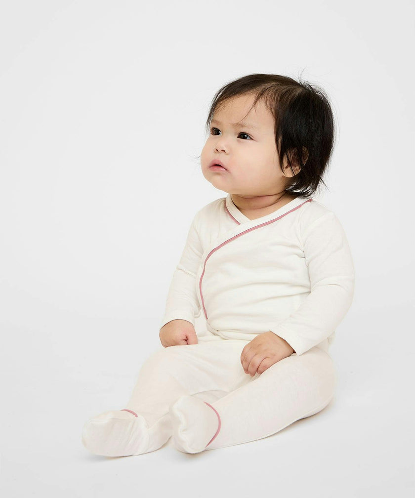 Tatum Baby Pant, Rose Piping