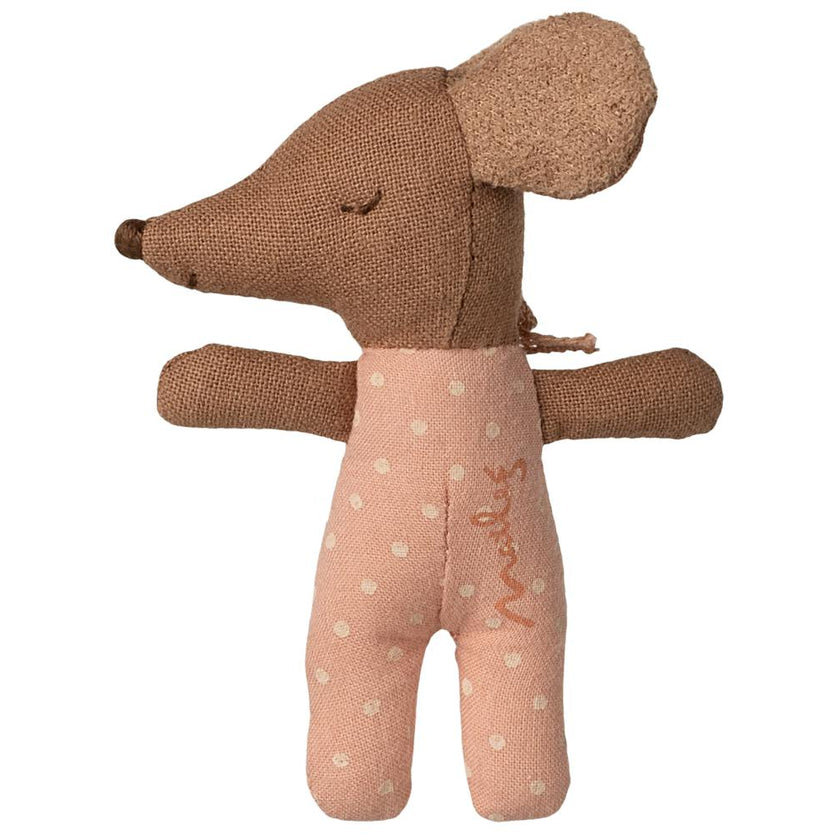 Sleepy wakey baby mouse in matchbox - Rose