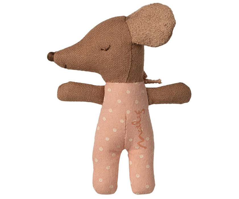 Sleepy wakey baby mouse in matchbox - Rose