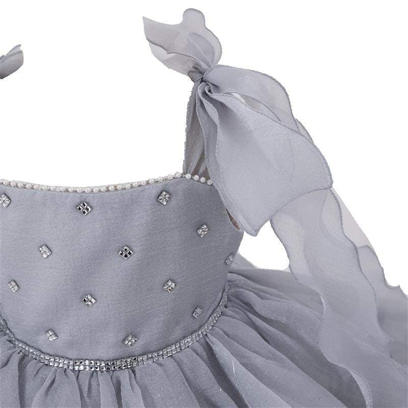 Light Aureline Gray Ruffled Party Dress