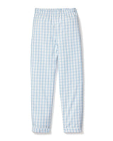 Kid's Twill Pajama Pants in Light Blue Gingham