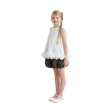 White Ruffle Puff Skirt Set