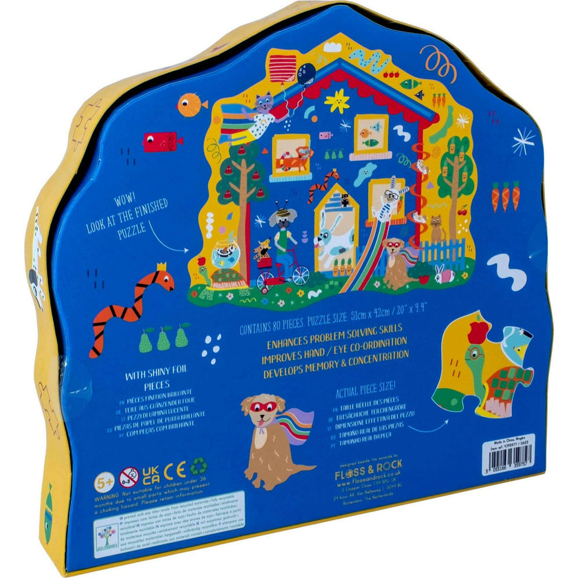 Pets 80pc "Pet House" Shaped Jigsaw with Shaped Box