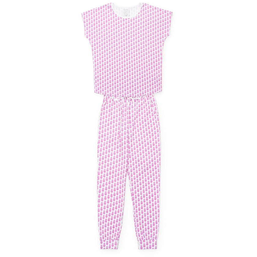 Melanie Women's Pajama Jogger Pant Set - Palm Beach Pineapples