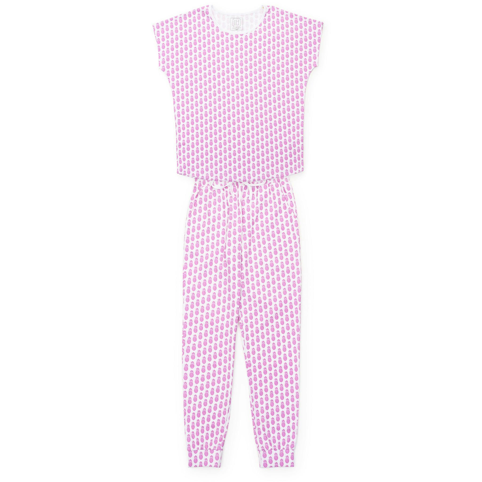 Melanie Women's Pajama Jogger Pant Set - Palm Beach Pineapples