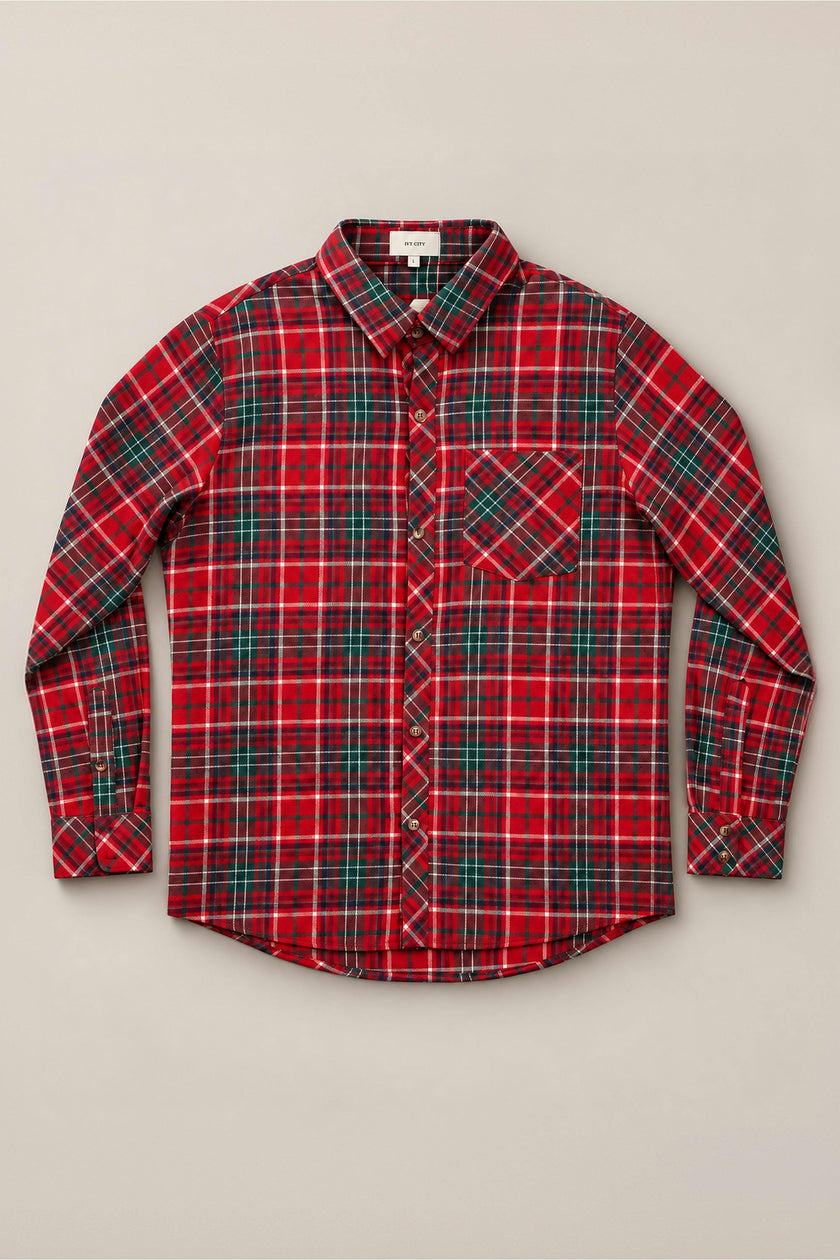 Mens John Shirt in Christmas Cheer Plaid