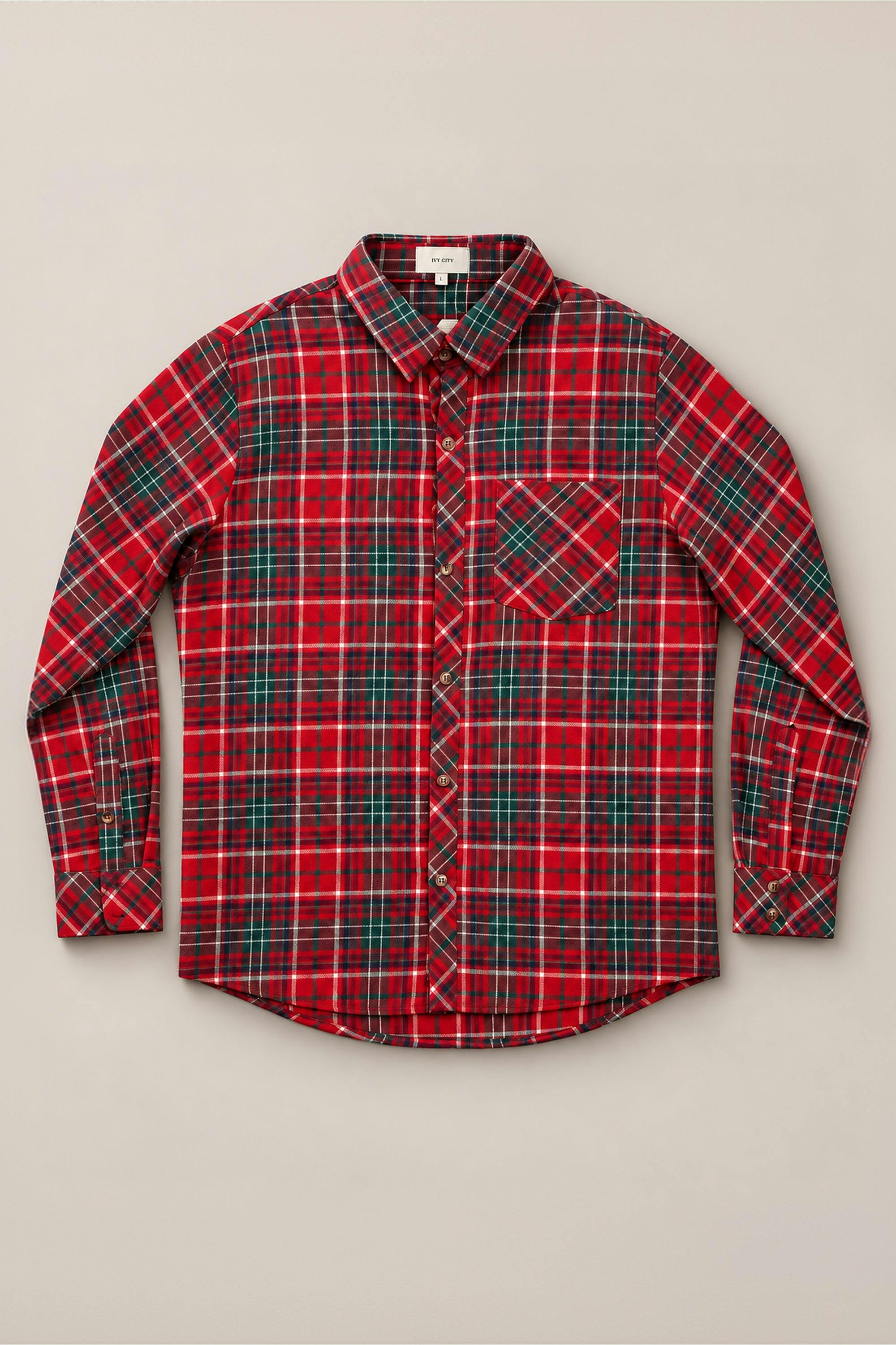 Mens John Shirt in Christmas Cheer Plaid